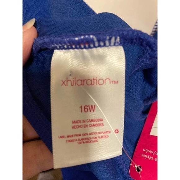 Women’s Xhilarstion swimsuit NWT Blue One Piece‎ size 16W - Picture 9 of 10